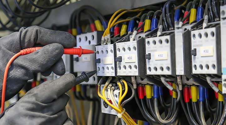 Electrician With Gloves Testing Electrician With Gloves Testing